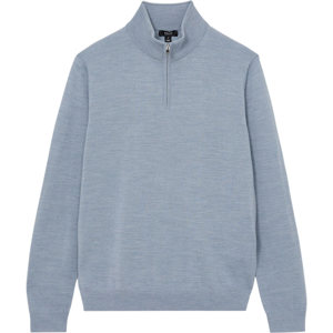 REISS BLACKHALL Merino Wool Half Zip Funnel Neck Jumper